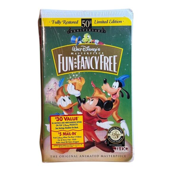 Walt Disney's Fun And Fancy Free VHS - Sealed! - Picture 8 of 9